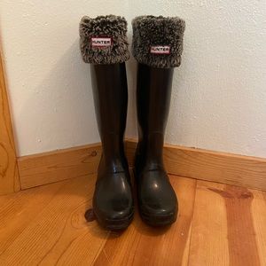 Hunter Boot, Original Tall, Gloss w/ Fur Liner